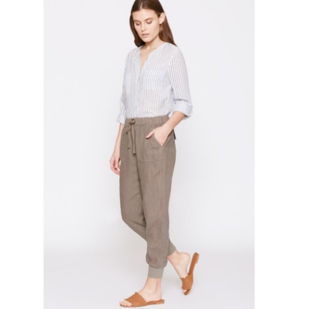 Joie Stuva Drawstring Linen Pants - Fatigue - Sz L